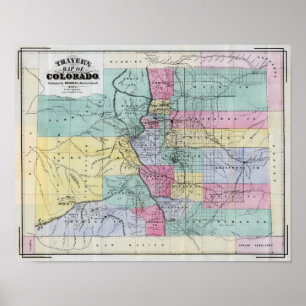 Thayer's Map of Colorado Poster