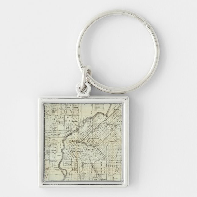 Thayer's Map of Denver Colorado Keychain (Front)