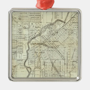 Thayer's Map of Denver Colorado Metal Ornament