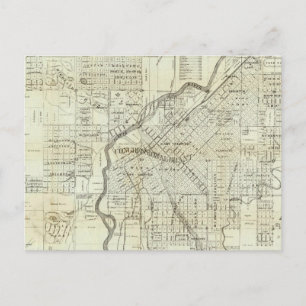 Thayer's Map of Denver Colorado Postcard