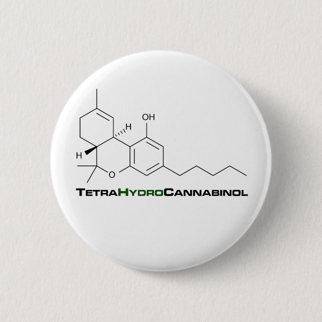 THC Weed 2 Inch Round Button (Front)