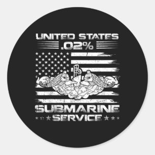 The 02 Submarine Flag USA Submariner Veteran Classic Round Sticker