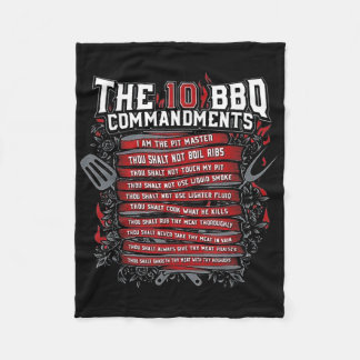 The 10 Bbq Commandments Fleece Blanket