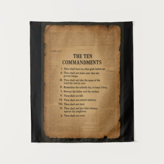 The 10 Commandments Christian Inspired Tapestry (Front)