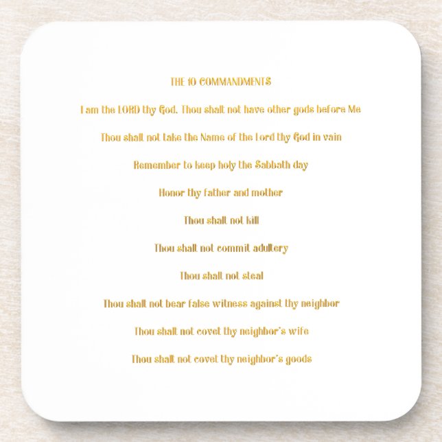 The 10 Commandments Coaster (Front)
