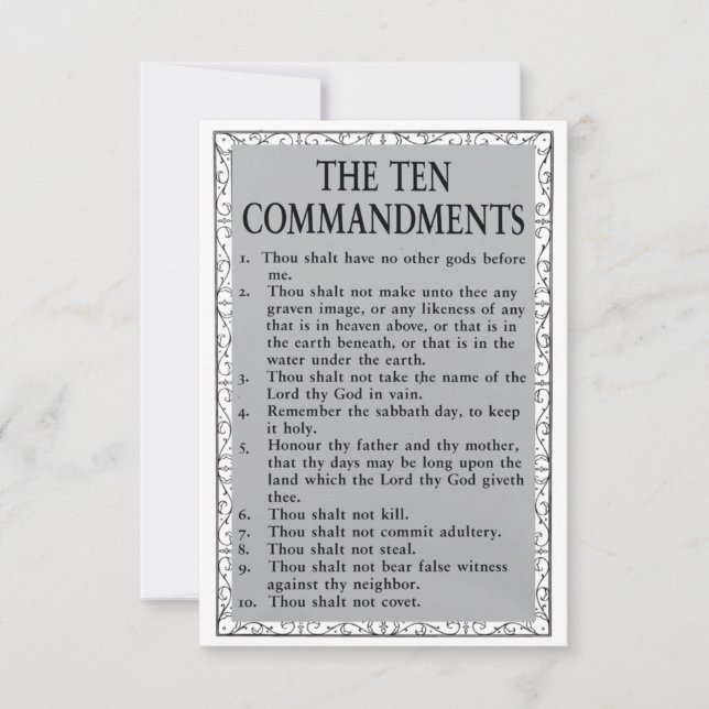 The 10 Commandments Flat Greeting Card (Front)