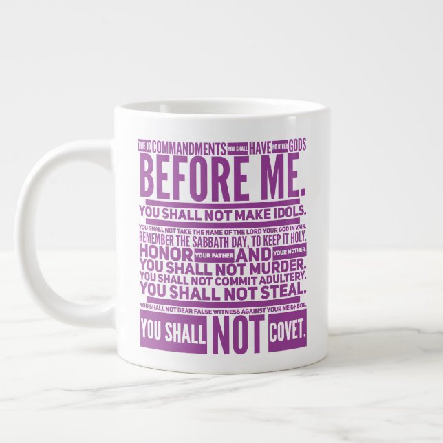 The 10 Commandments  Jumbo Mug (Left)