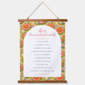 The 10 Ten Commandments Wall Hanging Art Customize Tapestry