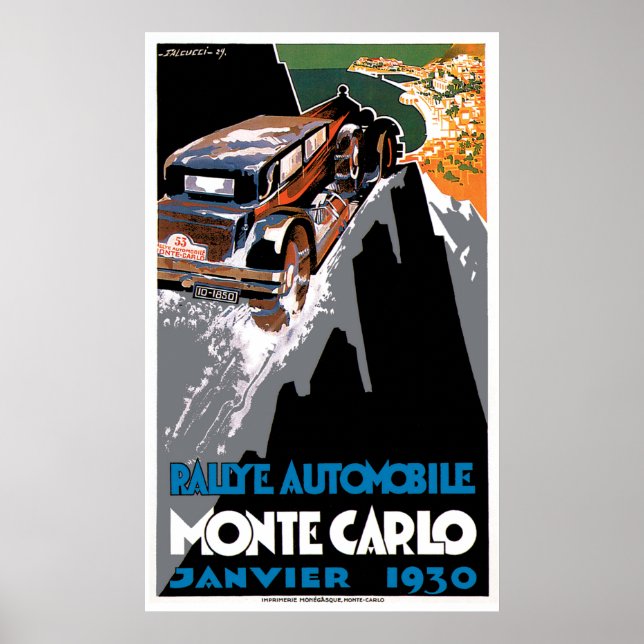 The 1930 Monte Carlo Auto Rally Poster (Front)