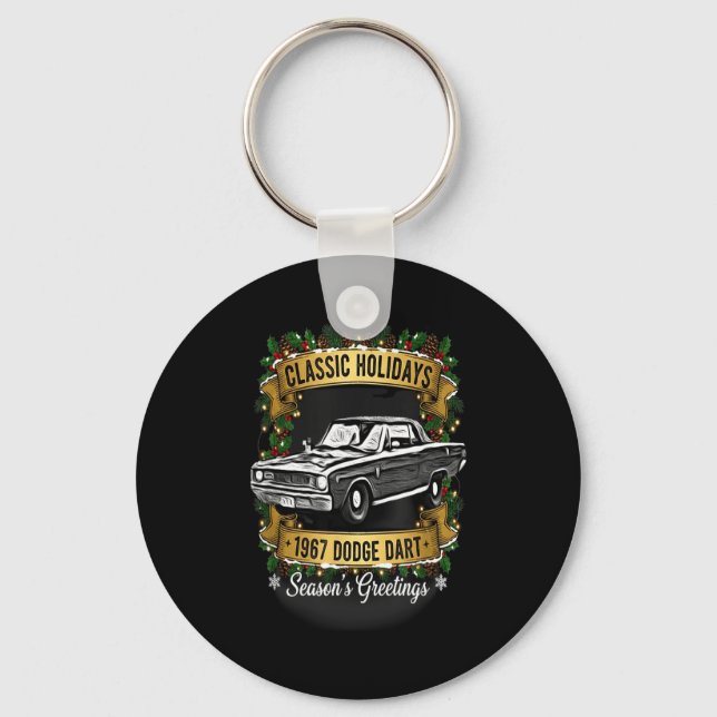 The 1967 Dodge Dart Clic Holiday Cheer Apparel  Keychain (Front)