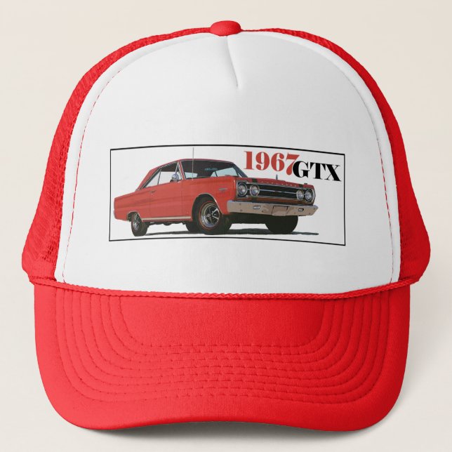 THE 1967 RED GTX TRUCKER HAT (Front)