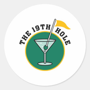 The 19th Hole Funny Golf Dadism gift Classic Round Sticker