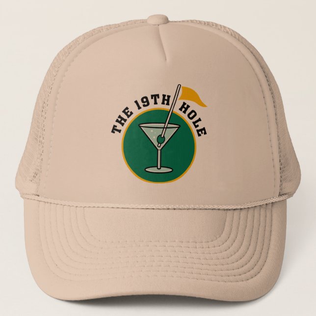 The 19th Hole Funny Golf Dadism gift Trucker Hat (Front)