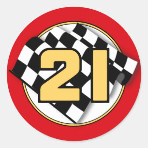 The 21 Car Classic Round Sticker