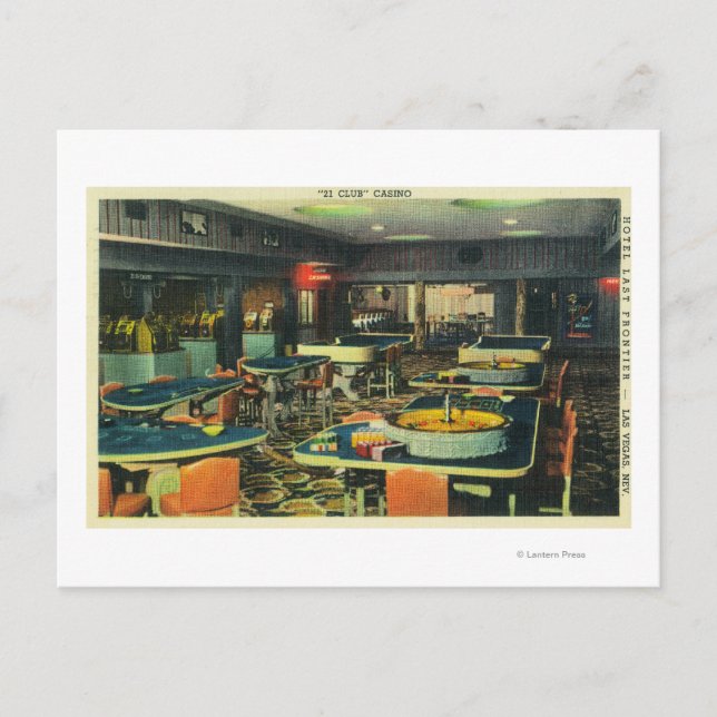 The 21 Club Casino, Hotel Last Frontier Postcard (Front)