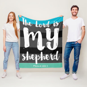 The 23rd Psalm Black with White Hand Lettered Fleece Blanket