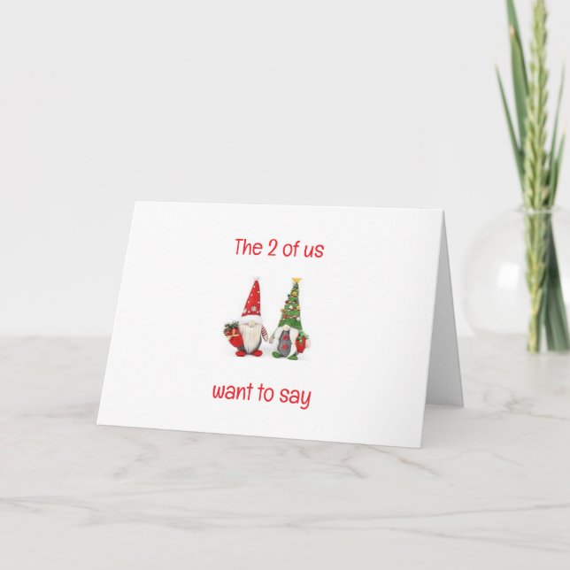 THE 2 OF US WANT TO SAY MERRY CHRISTMAS  HOLIDAY CARD (Front)