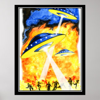 The 2 worlds Vintage retro print