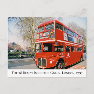 The 38 Bus at Islington Green, London, 1997 Postcard