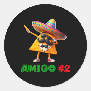 The 3 Three Amigos Cinco De Mayo Amigo #2 Group Ma Classic Round Sticker
