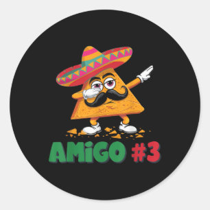 The 3 Three Amigos Cinco De Mayo Amigo #3 Group Ma Classic Round Sticker
