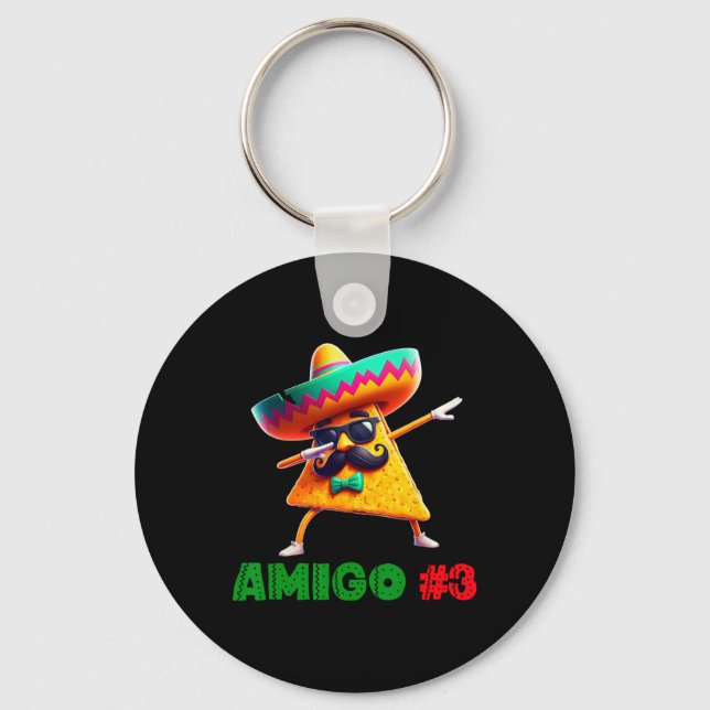 The 3 Three Amigos Cinco De Mayo Amigo #3 Group Ma Keychain (Front)