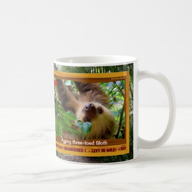 The 3-toed Sloth is endangered - Coffee Mug (Right)