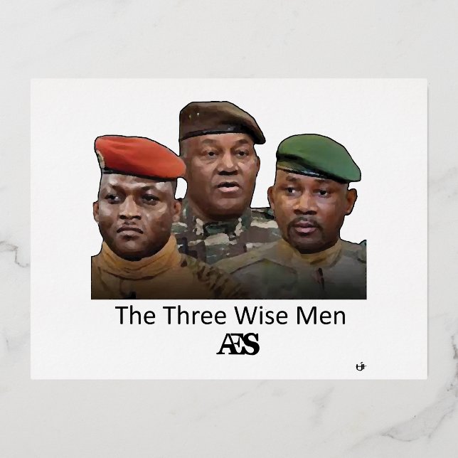 The 3 Wise Men AES Foil Holiday Postcard (Front)