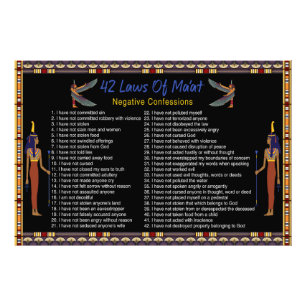 The 42 Laws Of Maat - Negative Confessions Photo Print