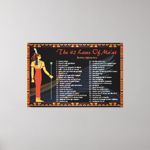 The 42 Laws Of Maat - Positive Affirmations Canvas Print