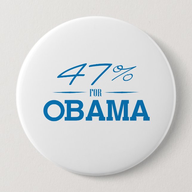 THE 47 PERCENT FOR OBAMA -.png 4 Inch Round Button (Front)
