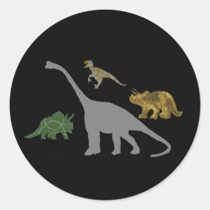 The 4 Dinos Classic Round Sticker