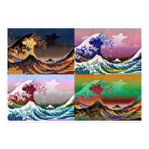 The 4 great waves of Kanagawa