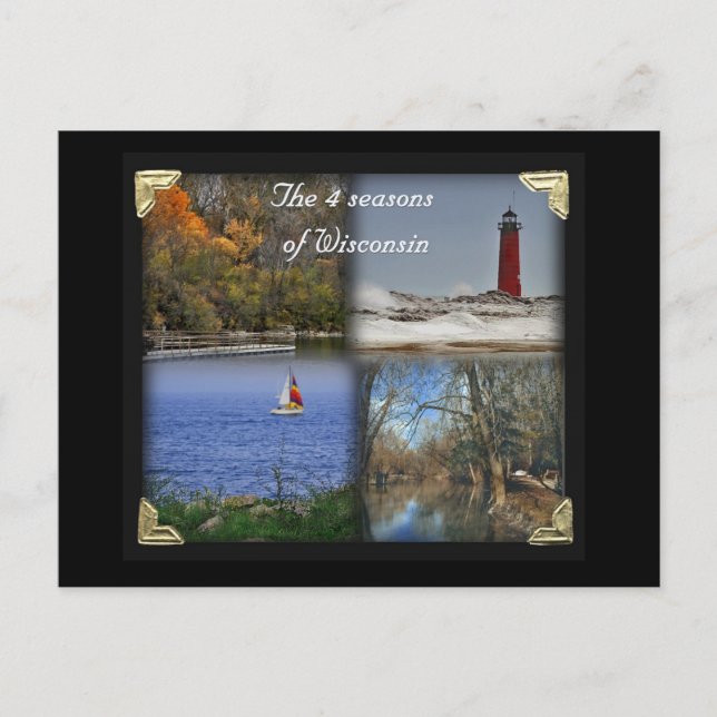 The 4 seasons of Wisconsin Postcard (Front)