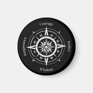 The 4 Stoic Virtues Compass Magnet