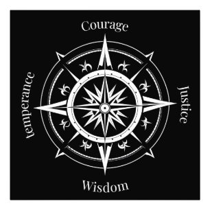 The 4 Stoic Virtues Compass Photo Print