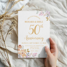 The 50th Wedding Photo Watercolor Flower