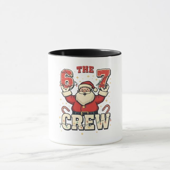 The 6 7 Crew Funny Santa Christmas Meme  Mug (Center)
