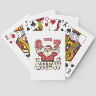 The 6 7 Crew Funny Santa Christmas Meme  Playing Cards