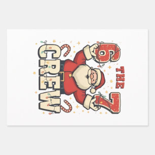 The 6 7 Crew Funny Santa Christmas Meme  Wrapping Paper Sheet