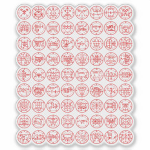 The 72 Demon Sigils Of Ars Goetia (red)