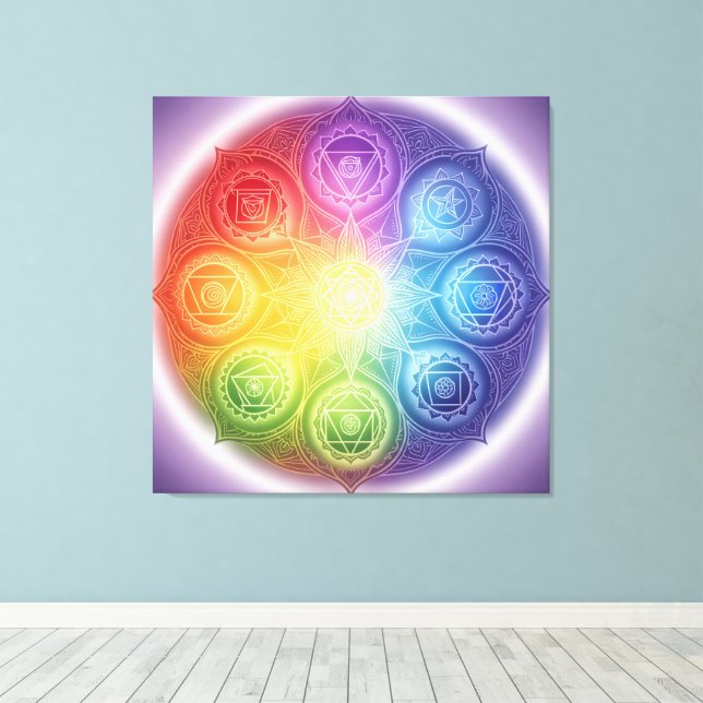 The 7 Chakras'9 Canvas Print (Insitu(Wood Floor))