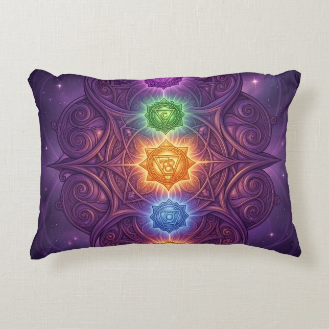 The 7 Chakras´5 Accent Pillow (Front)