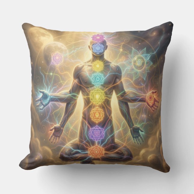 The 7 Chakras´7 Throw Pillow (Front)