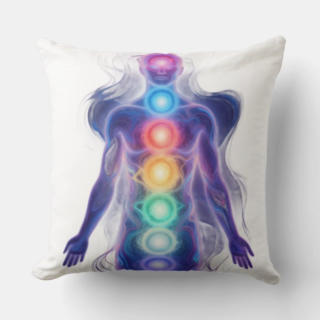  The 7 Chakras Throw Pillow (Front)