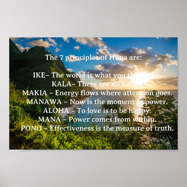 The 7 Principles of Huna Spiritual Poster (Front)