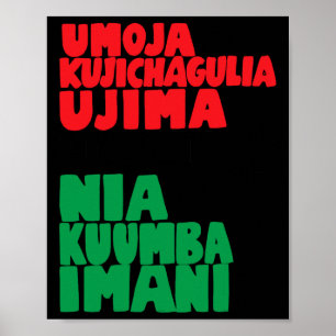 The 7 Principles Of Nguzo Saba Kwanzaa African Ame Poster