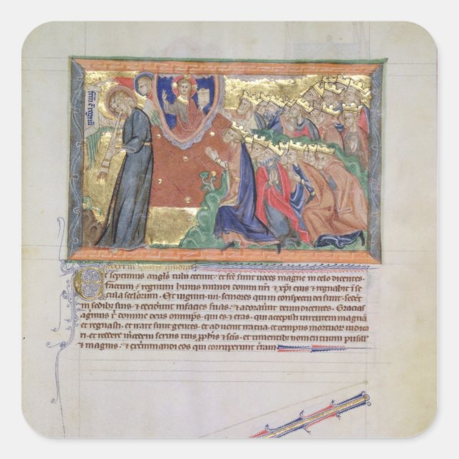 The 7th angel blowing his trumpet square sticker (Front)