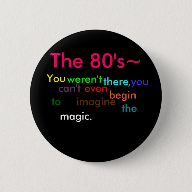 The 80's 2 inch round button (Front)