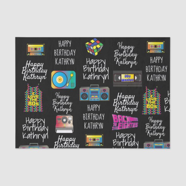 The 80's Personalized Tissue Paper Sheets (Front)